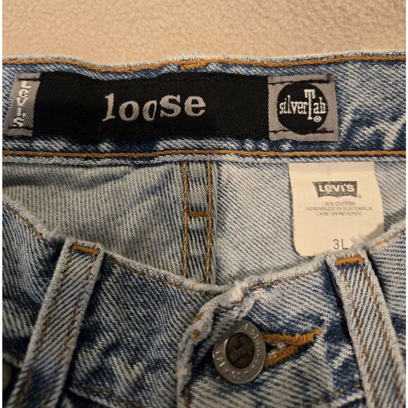 Vintage 90s Levi's Silvertab Loose Fit Denim Blue Jean Size Womens 3L Light Wash - Picture 3 of 9